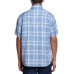  Men's Short Sleeve Woven Shirt, Blue, 3X-Large