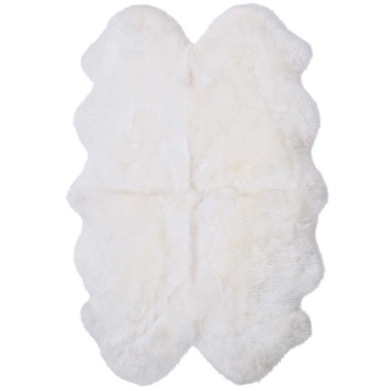  Genuine Sheepskin Rug Collection, White, 2 ft. x 3 ft. 5 in.