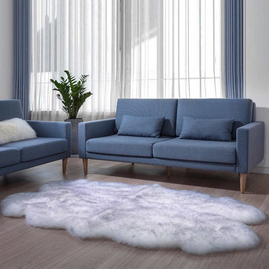  Genuine Sheepskin Rug Collection, Gray, 2 ft. x 3 ft. 5 in.