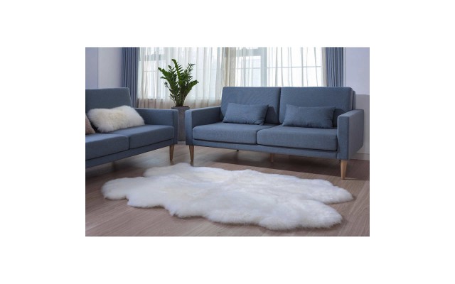  Genuine Sheepskin Rug Collection, White, 2 ft. x 5 ft. 10 in.