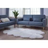 Windward Genuine Sheepskin Rug Collection, White, 3 ft. 7 in. x 5 ft. 10 in.