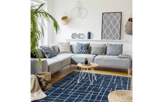 Zurich Shag Rug, Benson Collection, Blue, 6 ft. 6 in. x 9 ft. 6 in.