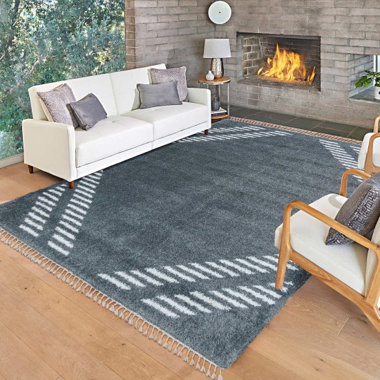 Zurich Shag Rug, Lenola Collection, Dark Gray, 7 ft. 10 in. x 10 ft.