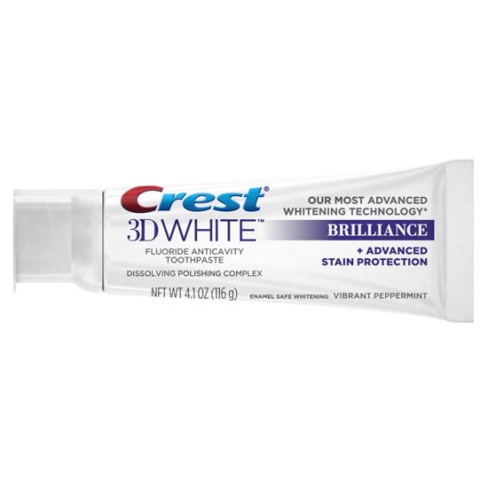 2 Pack-  3D White Brilliance Toothpaste, Peppermint, 4.1 oz,