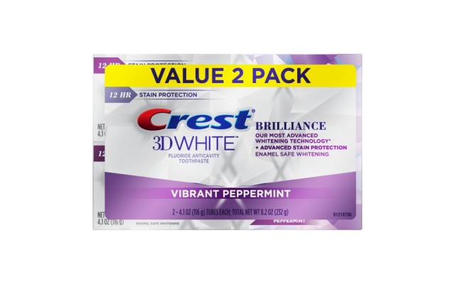 2 Pack-  3D White Brilliance Toothpaste, Peppermint, 4.1 oz,