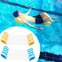 2 Pack Inflatable Water Hammock, Air Mattress, Aqua Lounger & Floating Sleep Pillow for Swimming Pool or Beach – Foldable & Easy to Carry, 2 Pack (Blue+Yellow)