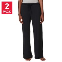 32 Degrees Ladies' Lounge Pant, 2-pack, Black, Small