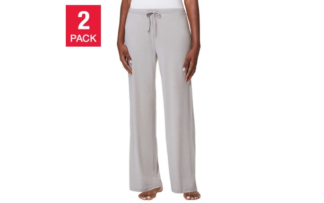  Ladies' Lounge Pant, 2-pack, Gray, Medium