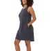  Ladies' Sleeveless Dress, Blue, Large