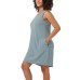  Ladies' Sleeveless Dress, Green, Large