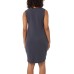  Ladies' Sleeveless Dress, Blue, Large