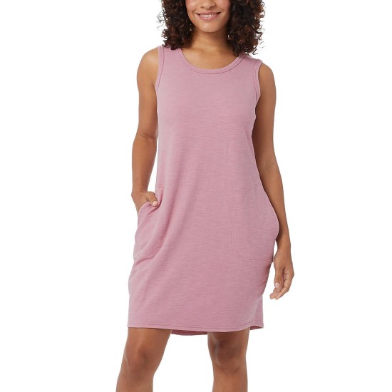  Ladies' Sleeveless Dress, Pink, Large