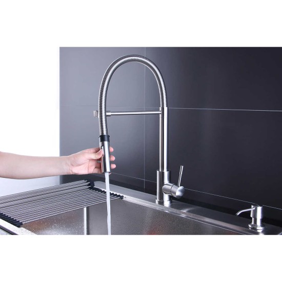  Stainless 33-inch Sink and Semi Pro Faucet Combo