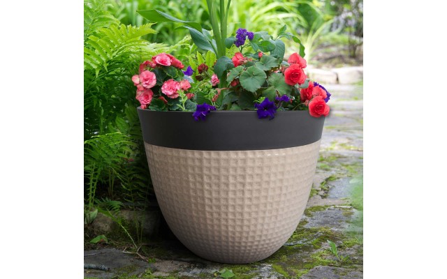 Ailani Resin Planter, 2-pack, Brown