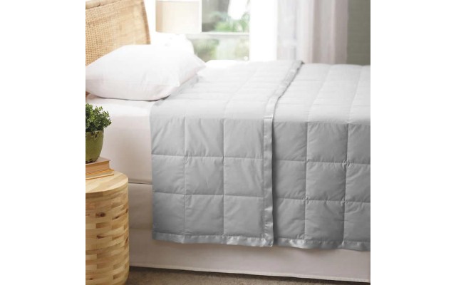  RDS Down Blanket, Silver, Twin