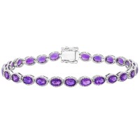 Amethyst 14kt White Gold Bracelet