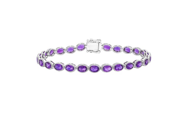 Amethyst 14kt White Gold Bracelet