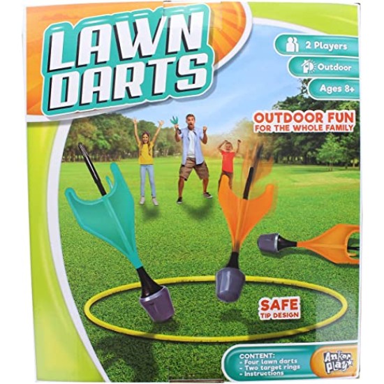  Lawn Darts Outdoor Game, 4 Darts & 2 Rings
