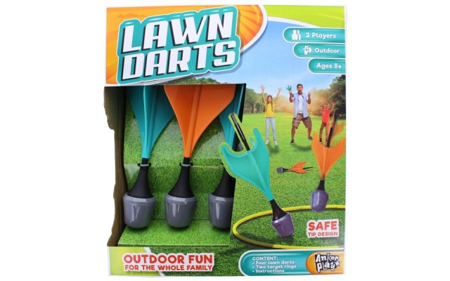  Lawn Darts Outdoor Game, 4 Darts & 2 Rings
