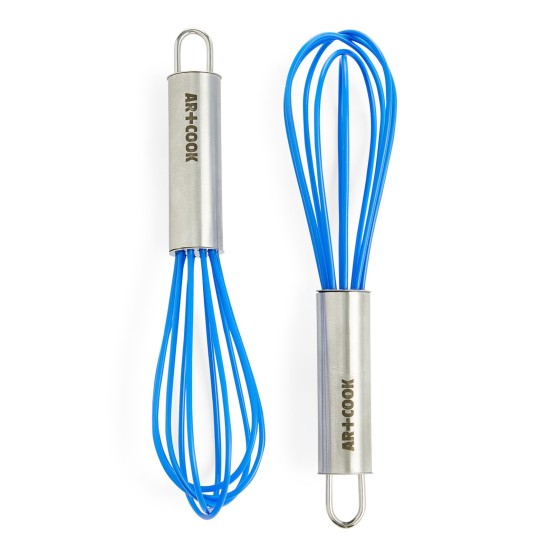 Art & Cook Silicone Mini Whisks, Set of 2, Blue