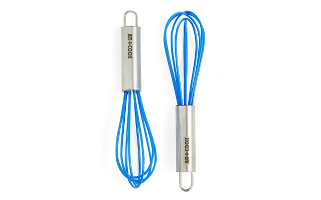 Art & Cook Silicone Mini Whisks, Set of 2, Blue