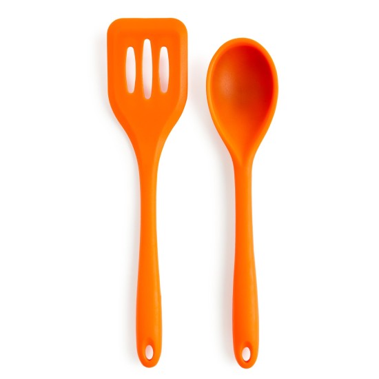 Art & Cook Silicone Slotted Turner & Solid Spoon, Set of 2