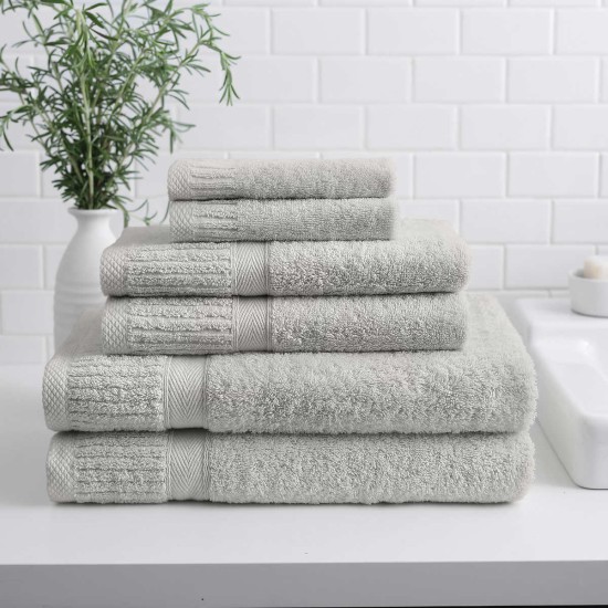 Asheville 6-piece Towel Set, Light Gray