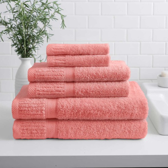 Asheville 6-piece Towel Set, Pink