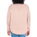  Ladies' Long Sleeve Crewneck Top, Pink, XX-Large