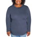  Ladies' Long Sleeve Crewneck Top, Blue, XX-Large