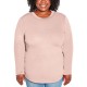  Ladies' Long Sleeve Crewneck Top, Pink, XX-Large