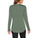  Ladies' Long Sleeve Crewneck Top, Green, 2X