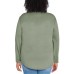  Ladies' Long Sleeve Crewneck Top, Green, 2X