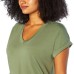  Ladies' Roll Sleeve Tee, Green, 3X