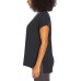  Ladies' Roll Sleeve Tee, Black, XX-Large