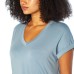  Ladies' Roll Sleeve Tee, Blue, Small