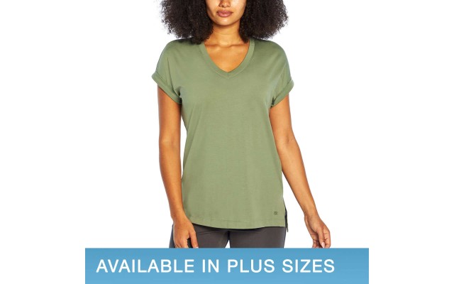  Ladies' Roll Sleeve Tee, Green, XX-Large