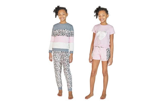  Girls Youth 4-piece Lounge Set, Heart, One Color, Large