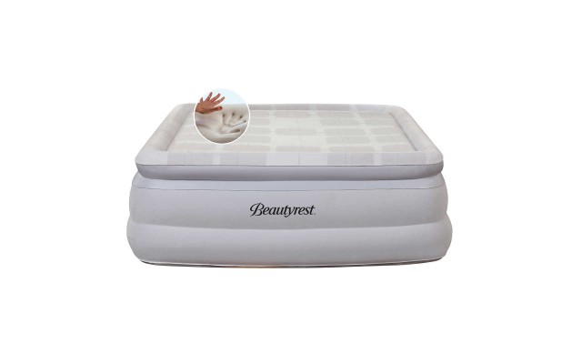  Memory Elite 20” Raised Memory Foam Pillowtop Queen Air Bed with Built-in Pump