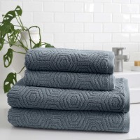 Beehive 4-Piece Bath Set, Blue