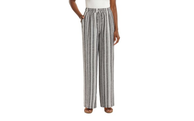  Ladies' Linen Blend Pant, Gray, Small