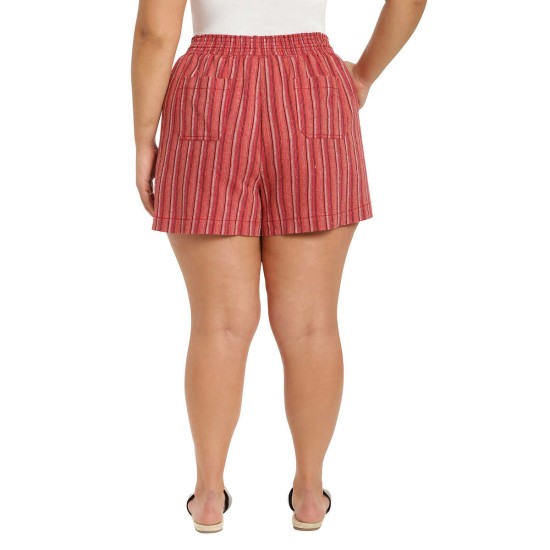 ' Ladies' Linen Blend Short, Red, 2X