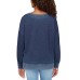  Ladies' Crewneck Pullover, Blue, 2X