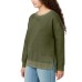  Ladies' Crewneck Pullover, Green, 2X