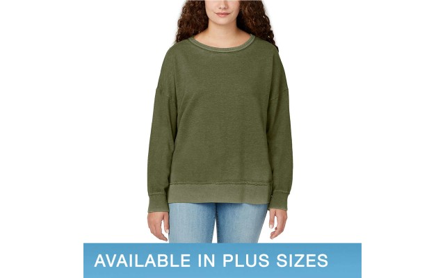  Ladies' Crewneck Pullover, Green, 2X