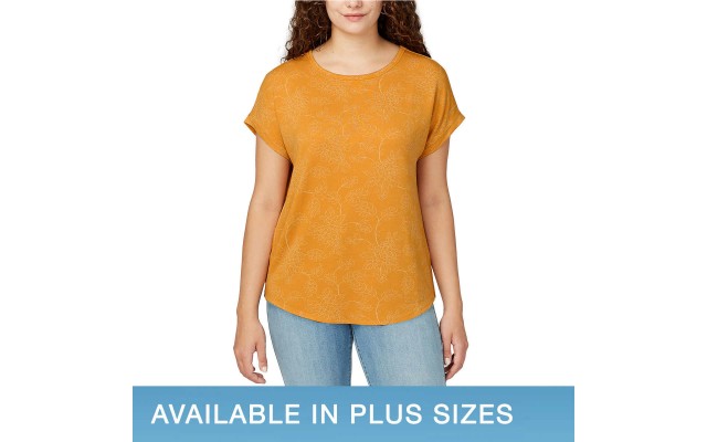  Ladies' Crewneck Top, Gold, 2X