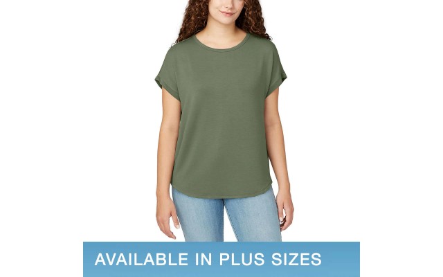  Ladies' Crewneck Top, Green, 2X