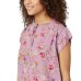  Ladies' Flutter Sleeve Floral Top, Pink, Medium