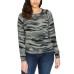  Ladies' Printed Cozy Top, Gray, Large