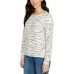  Ladies' Printed Cozy Top, White, Large